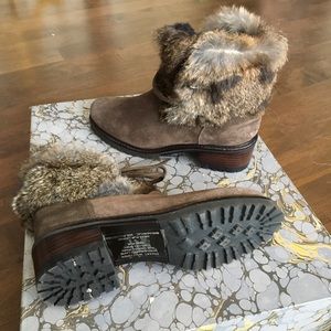 Stuart Wizeitzman ankle dye lamb /fur